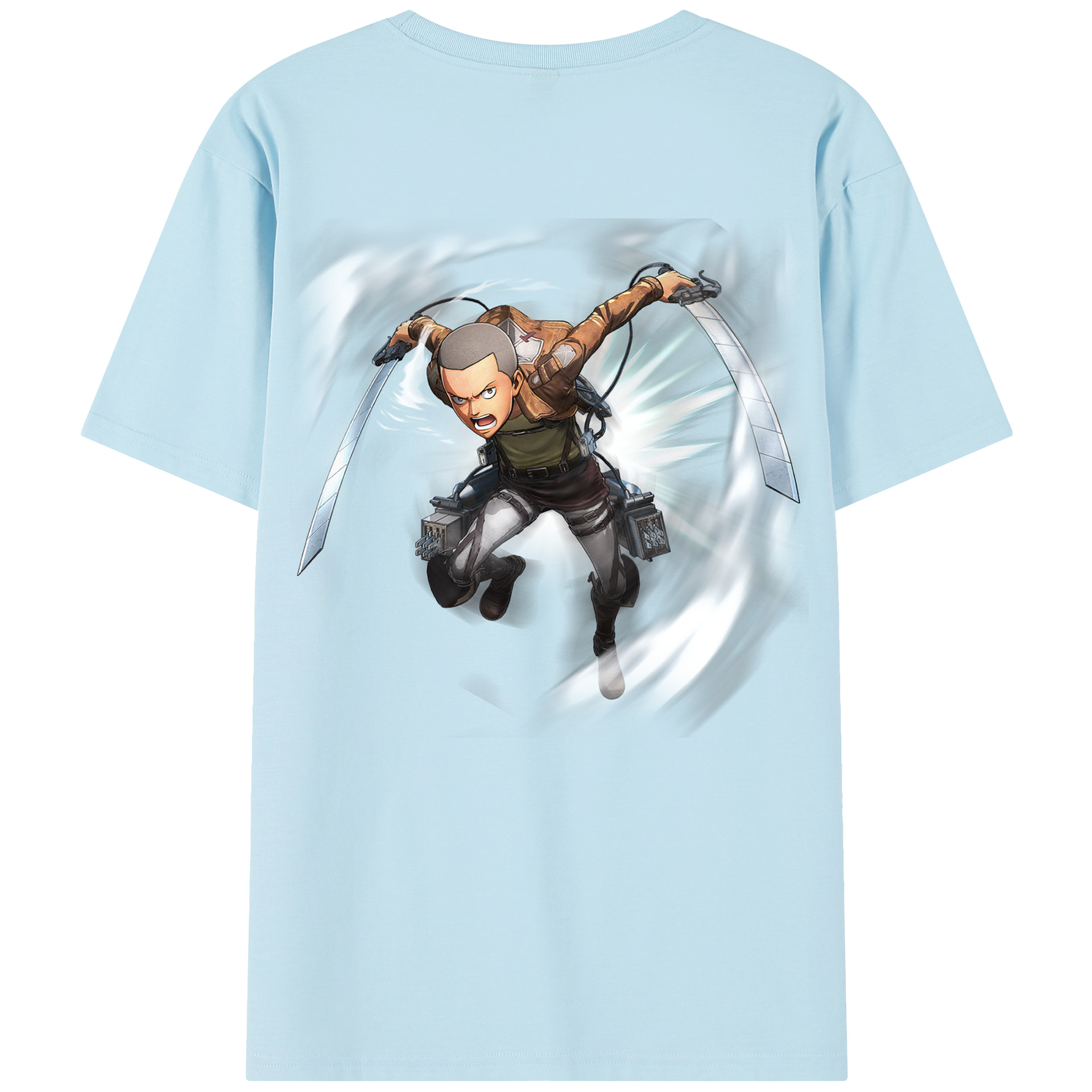 （画像用） 進撃の巨人 コニー·スプリンガー Attack on Titan Connie Springer 綿100％半袖Tシャツ（背面プリント）